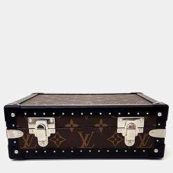 Pre Owned Louis Vuitton Brown Coated Canvas Makassar Clutch Box