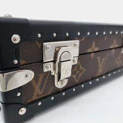 Pre Owned Louis Vuitton Brown Coated Canvas Makassar Clutch Box