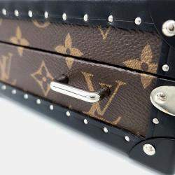 Pre Owned Louis Vuitton Brown Coated Canvas Makassar Clutch Box