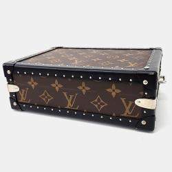 Pre Owned Louis Vuitton Brown Coated Canvas Makassar Clutch Box