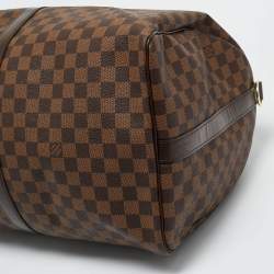 Pre Owned Louis Vuitton Damier Ebene Canvas Keepall Bandouliere 55 Bag