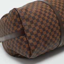 Pre Owned Louis Vuitton Damier Ebene Canvas Keepall Bandouliere 55 Bag