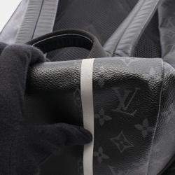 Pre Owned Louis Vuitton X Fragment Design Black Monogram Eclipse Leather Canvas Backpack