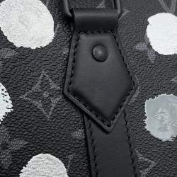 Pre Owned Louis Vuitton Lv × Yk Sac Plat Noir Monogram Eclipse Painted Dot