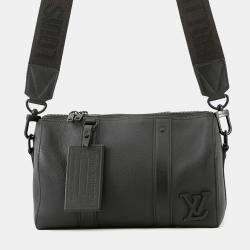 Pre Owned Louis Vuitton City Keepall Noir Grained Calf Leather Lv Aerogram