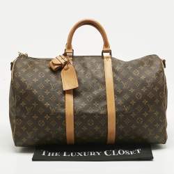 Pre Owned Louis Vuitton Monogram Canvas Keepall Bandouliere 50 Bag