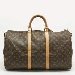 Pre Owned Louis Vuitton Monogram Canvas Keepall Bandouliere 50 Bag