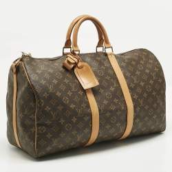 Pre Owned Louis Vuitton Monogram Canvas Keepall Bandouliere 50 Bag