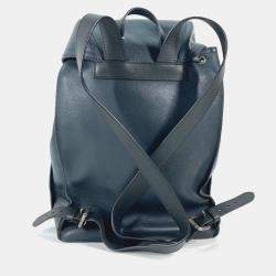 Pre Owned Louis Vuitton Utah Canyon Blue Marine Navy Leather Backpack