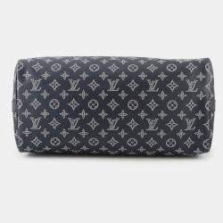 Pre Owned Louis Vuitton Speedy Bandouliere Navy Monogram Ink Size 40