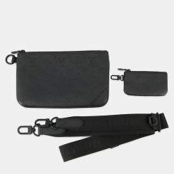 Pre Owned Louis Vuitton Trio Messenger Noir Monogram Shadow