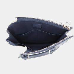 Pre Owned Louis Vuitton Sac Plat Messenger Navy Monogram Watercolor