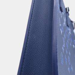 Pre Owned Louis Vuitton Sac Plat Messenger Navy Monogram Watercolor