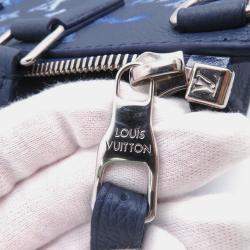 Pre Owned Louis Vuitton Sac Plat Messenger Navy Monogram Watercolor