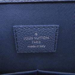 Pre Owned Louis Vuitton Sac Plat Messenger Navy Monogram Watercolor