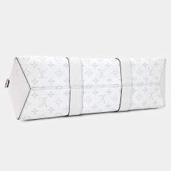 Pre Owned Louis Vuitton White Coated canvas Taigarama Weekend Tote NM