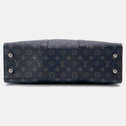 Pre Owned Louis Vuitton Black Monogram Eclipse Sac Plat 24H Tote