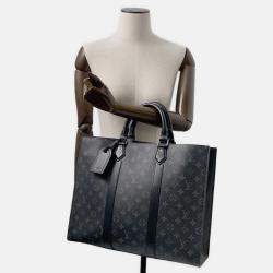 Pre Owned Louis Vuitton Black Monogram Eclipse Sac Plat 24H Tote