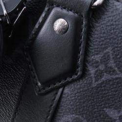 Pre Owned Louis Vuitton Black Monogram Eclipse Sac Plat 24H Tote