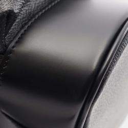 Pre Owned Louis Vuitton Christopher Pm Backpack Coated Canvas And Leather With Damier Graphite Pattern Black