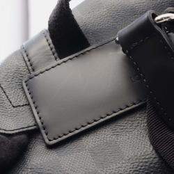 Pre Owned Louis Vuitton Christopher Pm Backpack Coated Canvas And Leather With Damier Graphite Pattern Black