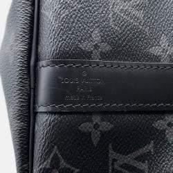 Pre Owned Louis Vuitton Keepall Bandouliere Noir Monogram Eclipse Size 45