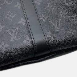 Pre Owned Louis Vuitton Keepall Bandouliere Noir Monogram Eclipse Size 45
