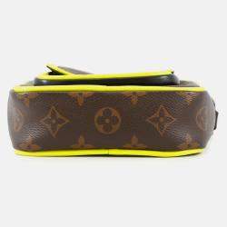 Pre Owned Louis Vuitton Christopher Wearable Wallet Noir/Brown/Neon Yellow Monogram Macassar Canvas