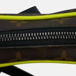 Pre Owned Louis Vuitton Christopher Wearable Wallet Noir/Brown/Neon Yellow Monogram Macassar Canvas
