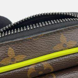 Pre Owned Louis Vuitton Christopher Wearable Wallet Noir/Brown/Neon Yellow Monogram Macassar Canvas