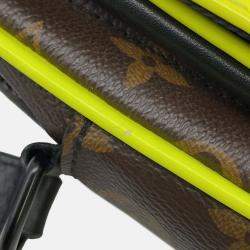 Pre Owned Louis Vuitton Christopher Wearable Wallet Noir/Brown/Neon Yellow Monogram Macassar Canvas