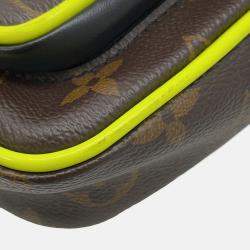 Pre Owned Louis Vuitton Christopher Wearable Wallet Noir/Brown/Neon Yellow Monogram Macassar Canvas