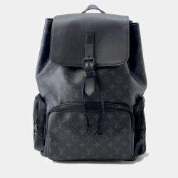 Pre Owned Louis Vuitton Backpack Monogram Eclipse Trio Black