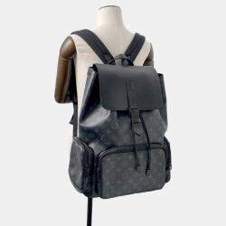 Pre Owned Louis Vuitton Backpack Monogram Eclipse Trio Black