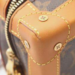 Pre Owned Louis Vuitton Soft Trunk Brown Monogram Coated Canvas Leather Shoulder Bag  