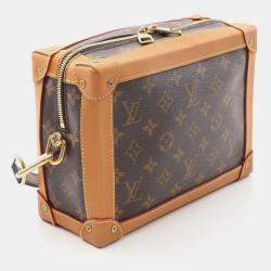 Pre Owned Louis Vuitton Soft Trunk Brown Monogram Coated Canvas Leather Shoulder Bag  