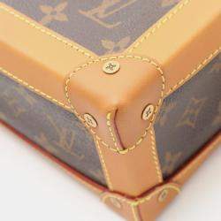 Pre Owned Louis Vuitton Soft Trunk Brown Monogram Coated Canvas Leather Shoulder Bag  