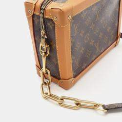 Pre Owned Louis Vuitton Soft Trunk Brown Monogram Coated Canvas Leather Shoulder Bag  