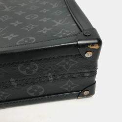 Pre Owned Louis Vuitton Monogram Eclipse Soft Trunk Briefcase/Handbag/2-Way Shoulder Bag/Business Bag In Canvas Black