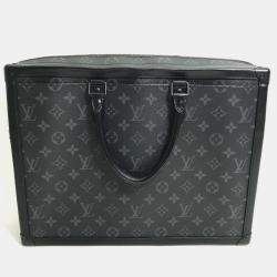 Pre Owned Louis Vuitton Monogram Eclipse Soft Trunk Briefcase/Handbag/2-Way Shoulder Bag/Business Bag In Canvas Black