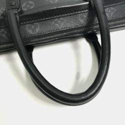 Pre Owned Louis Vuitton Monogram Eclipse Soft Trunk Briefcase/Handbag/2-Way Shoulder Bag/Business Bag In Canvas Black