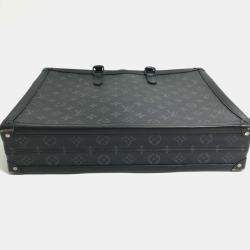 Pre Owned Louis Vuitton Monogram Eclipse Soft Trunk Briefcase/Handbag/2-Way Shoulder Bag/Business Bag In Canvas Black