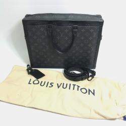 Pre Owned Louis Vuitton Monogram Eclipse Soft Trunk Briefcase/Handbag/2-Way Shoulder Bag/Business Bag In Canvas Black