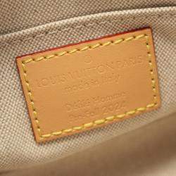 Pre Owned Louis Vuitton Speedy Bandouliere 18 Blue Brown Damier Denim Leather Top Handle Bag