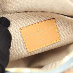 Pre Owned Louis Vuitton Chess Messenger Damier Blue/Brown Denim Leather Handbag    