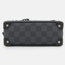 Pre Owned Louis Vuitton Mini Soft Trunk Noir Damier Graphite Stamp