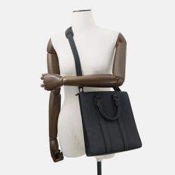 Pre Owned Louis Vuitton Sac Plat Black Monogram Taurillon Tote