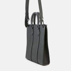 Pre Owned Louis Vuitton Sac Plat Black Monogram Taurillon Tote