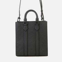 Pre Owned Louis Vuitton Sac Plat Black Monogram Taurillon Tote