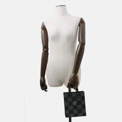 Pre Owned Louis Vuitton Sac Plat Noir Damier Checkerboard Size XS